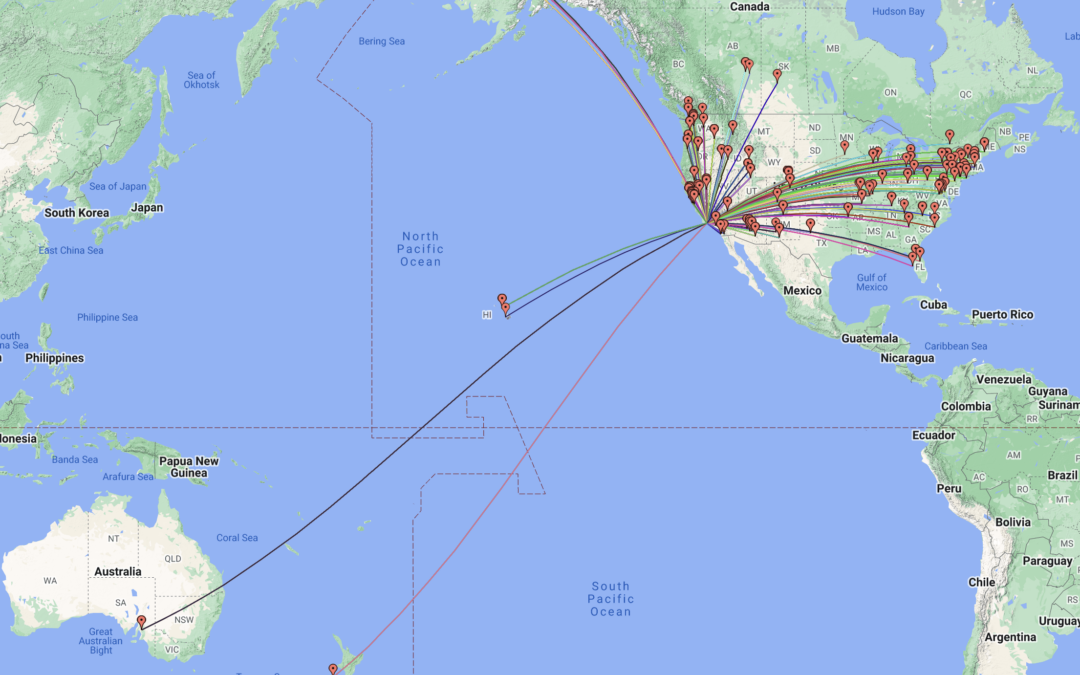 Live WSPR-zero TX Map